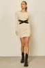 Amore Mini Dress - Sand/Black sold by Runaway The Label