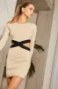 Amore Mini Dress - Sand/Black sold by Runaway The Label
