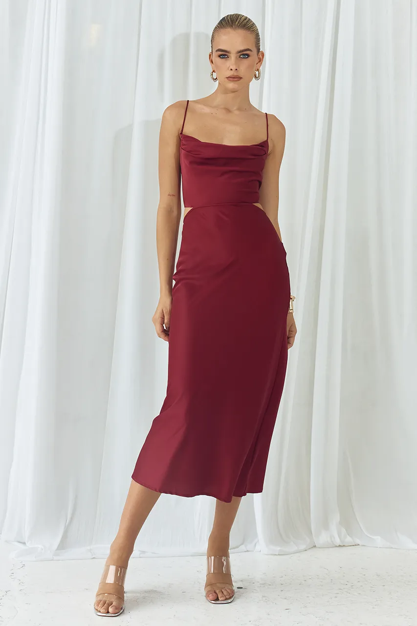 CHARIS SLIP DRESS - WINE sold by Runaway The Label