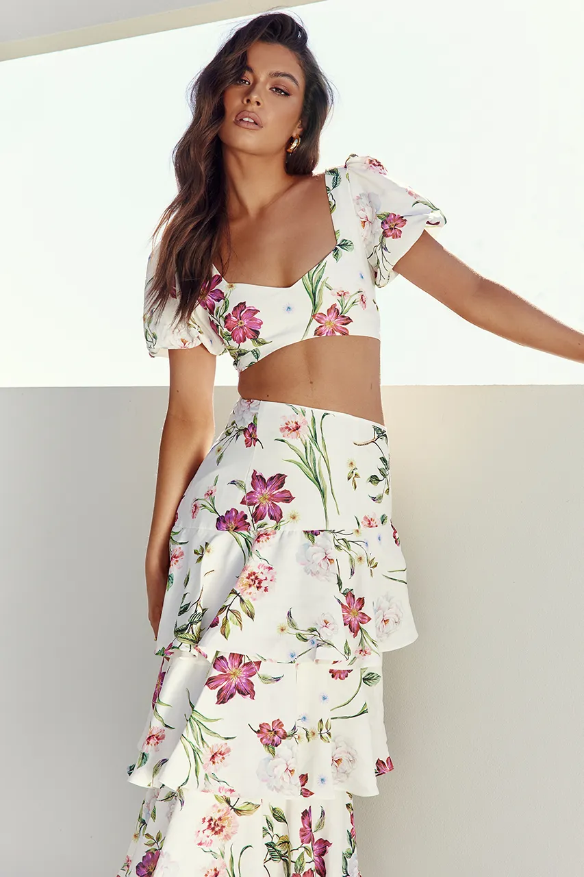 Yokana Top - White Floral sold by Runaway The Label