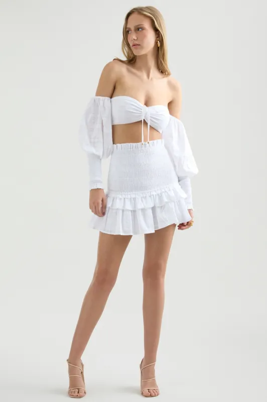 Luciano Mini Skirt - White sold by Runaway The Label