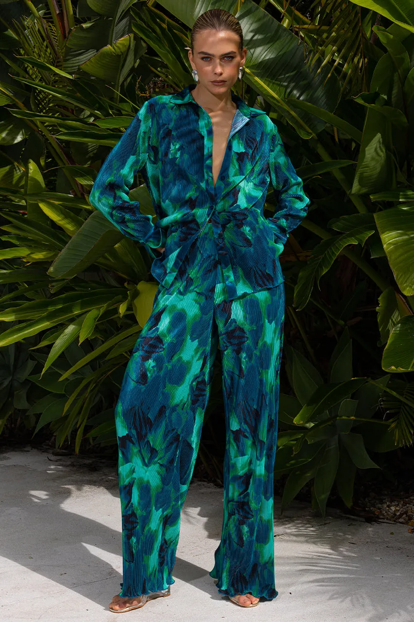 CALISTA PLEAT SHIRT - CALISTA GREEN sold by Runaway The Label product image thumbnail 3