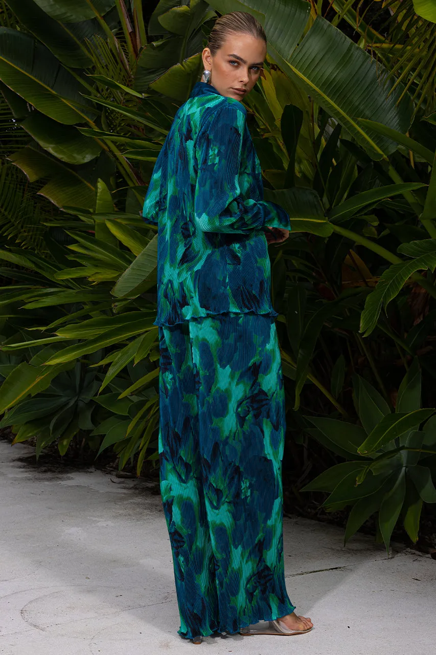 CALISTA PLEAT SHIRT - CALISTA GREEN sold by Runaway The Label product image thumbnail 2