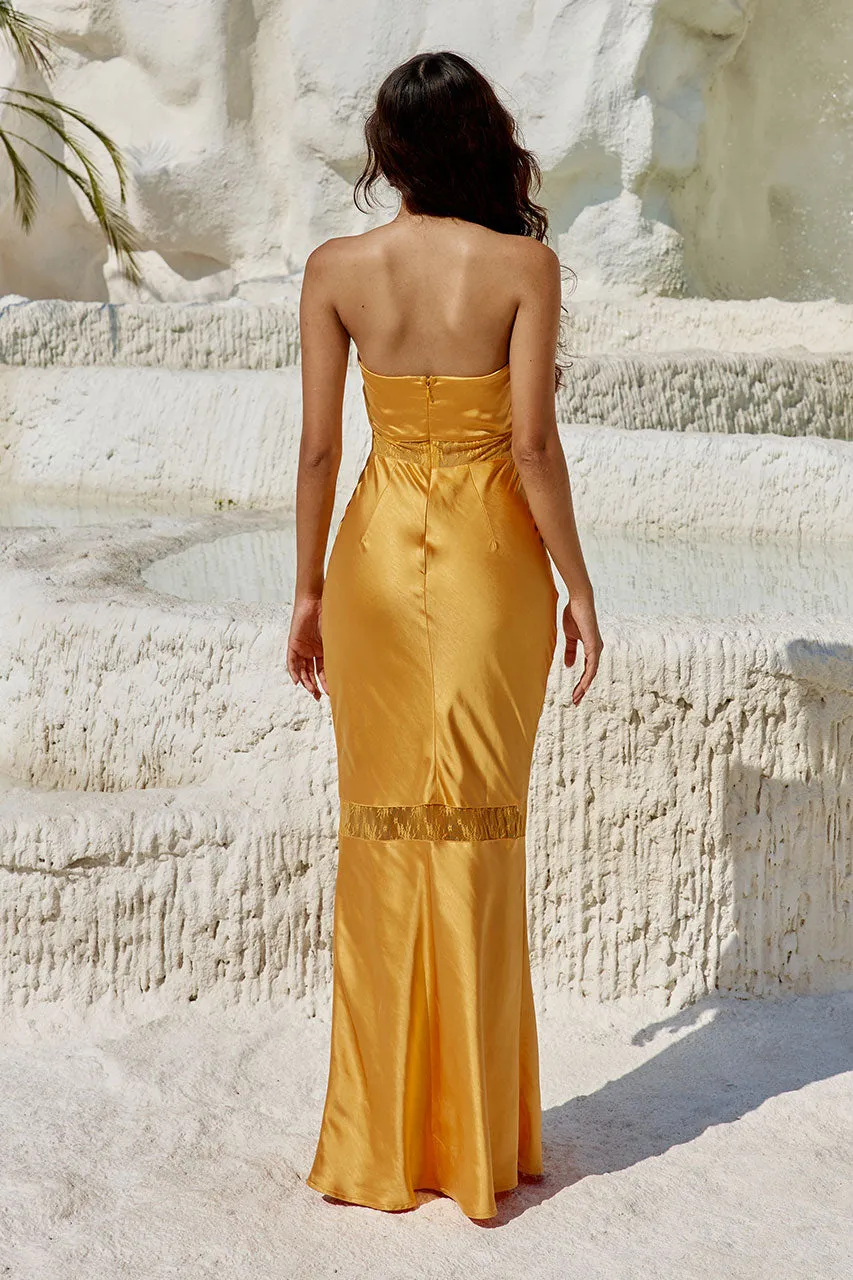 MELROSE STRAPLESS DRESS - ORANGE sold by Runaway The Label product image thumbnail 2