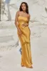 MELROSE STRAPLESS DRESS - ORANGE sold by Runaway The Label