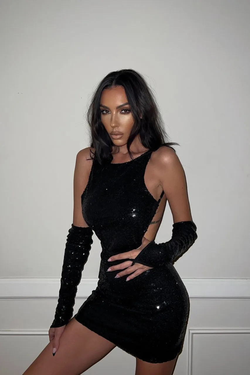 JULZ MINI DRESS - BLACK sold by Runaway The Label product image thumbnail 5