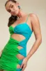 LILY MINI DRESS - GREEN/AQUA sold by Runaway The Label