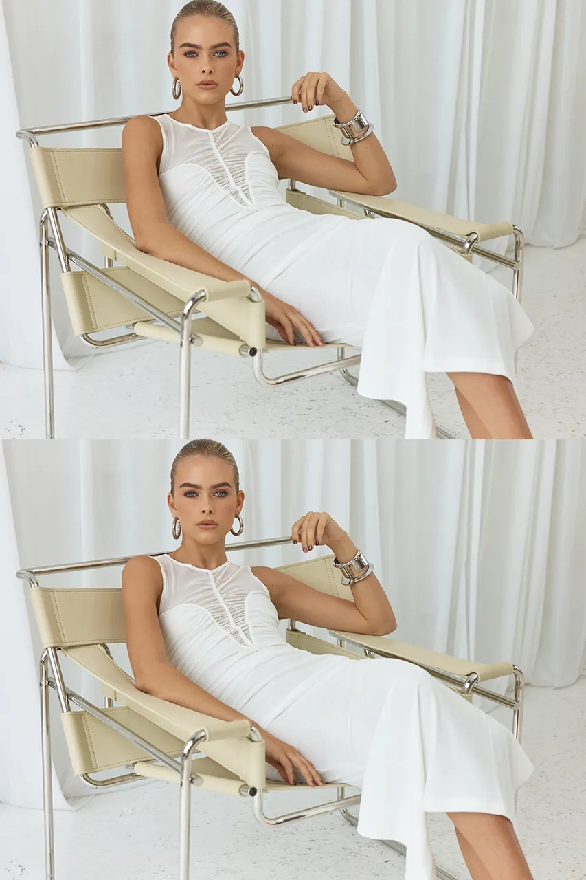 WINX MIDI DRESS - WHITE sold by Runaway The Label product image thumbnail 5