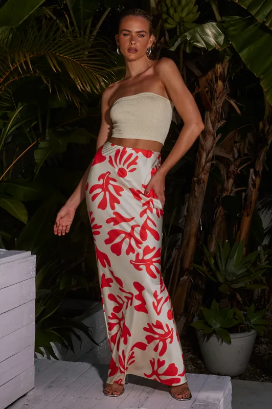 AVIE MAXI SKIRT - ORANGE BOTANICA sold by Runaway The Label