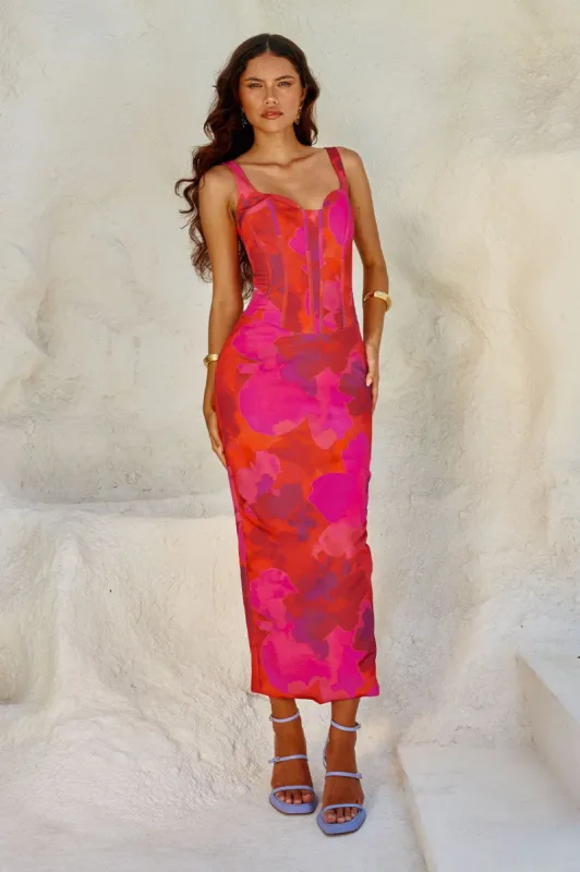 HILTON MIDI DRESS - SANGRIA sold by Runaway The Label
