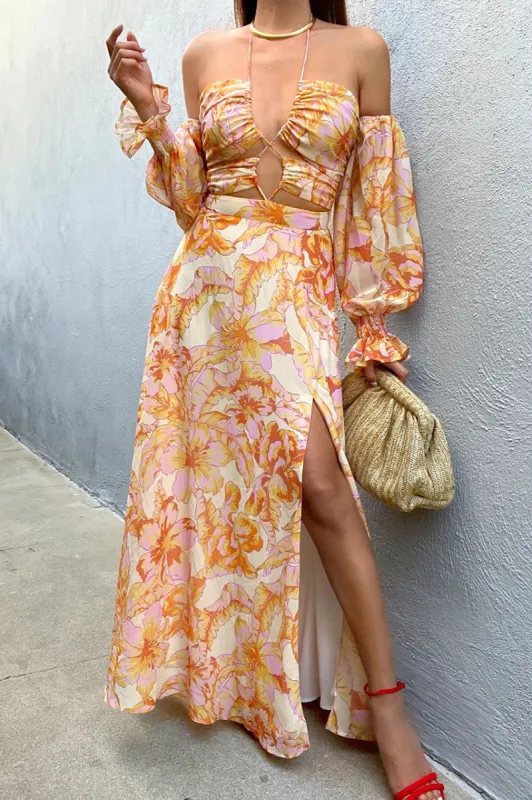 Giza Midi Dress - Tropicana Print sold by Runaway The Label