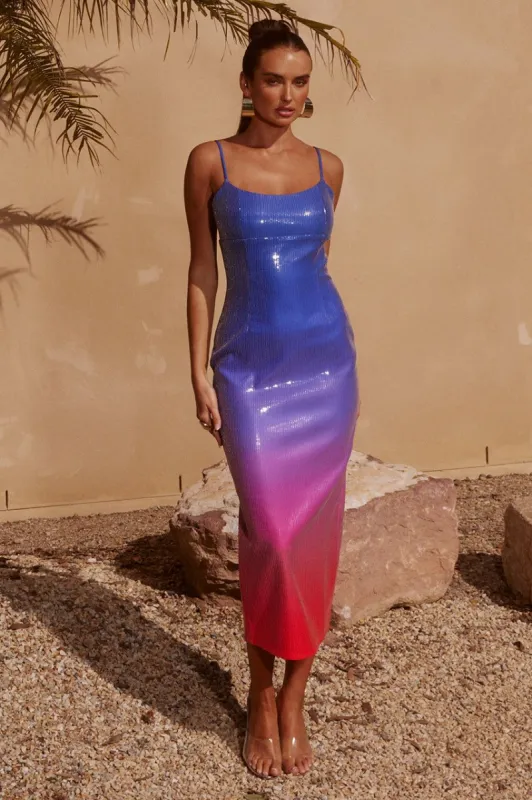 KYRA MIDI DRESS - MIDNIGHT ROMANCE sold by Runaway The Label
