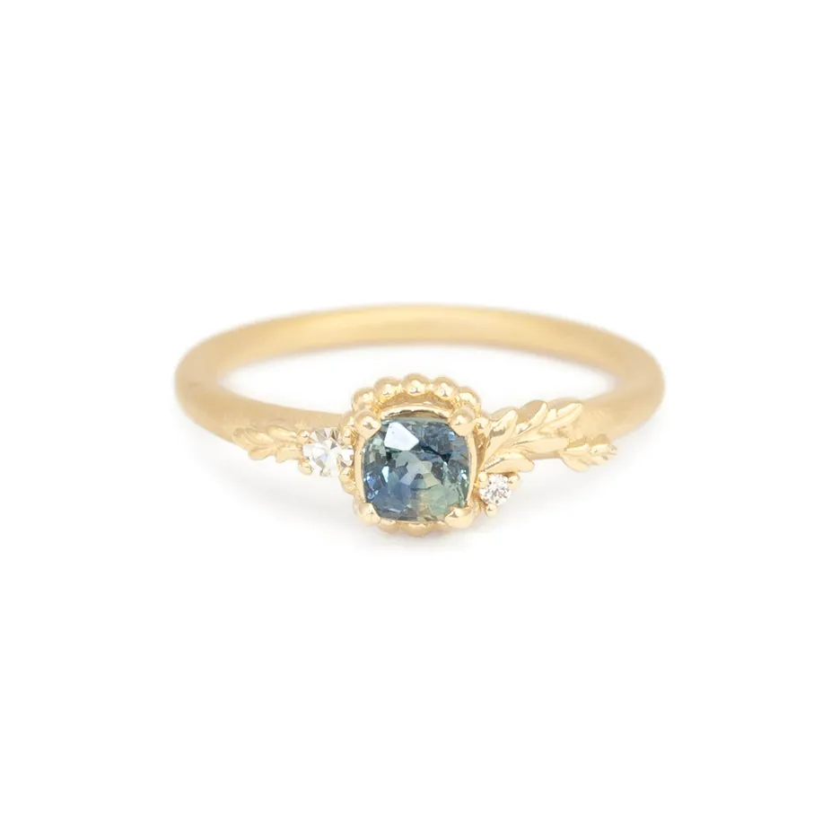 Wood Nymph Daphne Ring (MT9067) - Bi Color Teal Sapphire sold by Meghan Thorne Jewlery