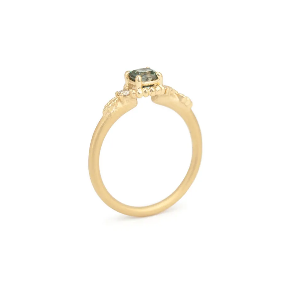 Wood Nymph Daphne Ring (MT9067) - Bi Color Teal Sapphire sold by Meghan Thorne Jewlery product image thumbnail 4
