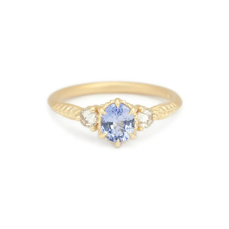 Evergreen 3-Stone Ring - (LC9053) Blue Sapphire made by Meghan Thorne Jewlery