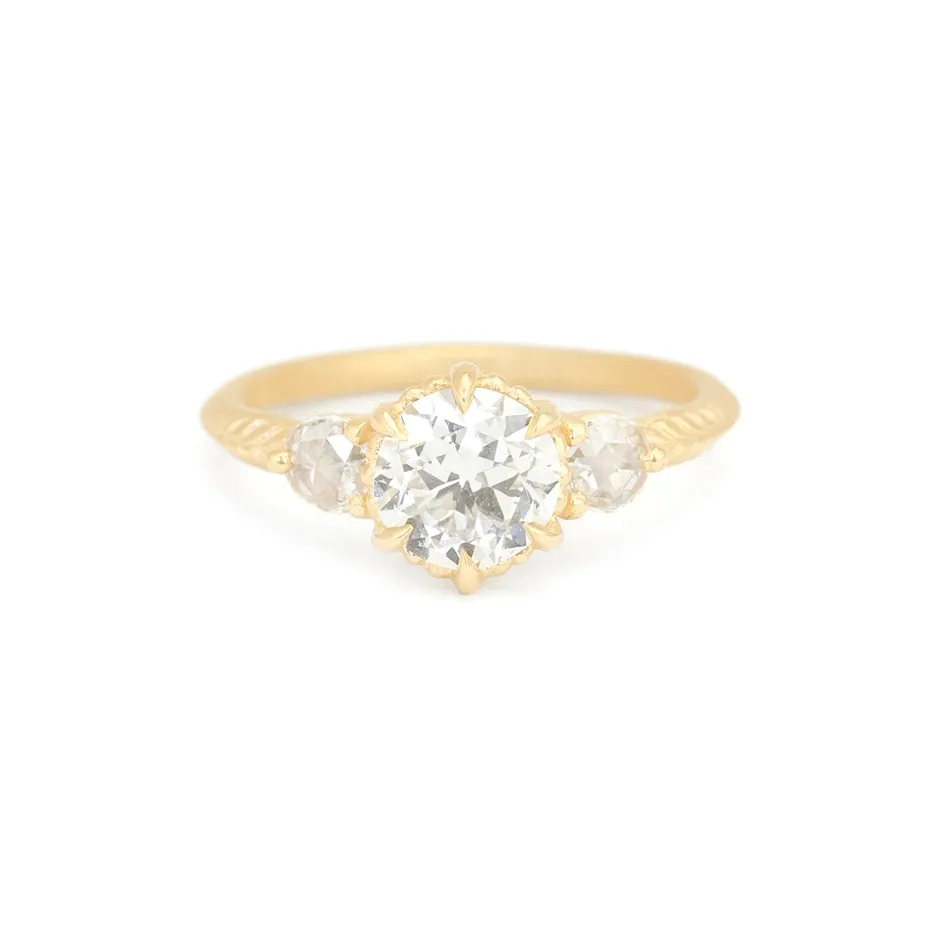 Evergreen 3-Stone Ring (LC8953) - Old Euro Cut Diamond sold by Meghan Thorne Jewlery