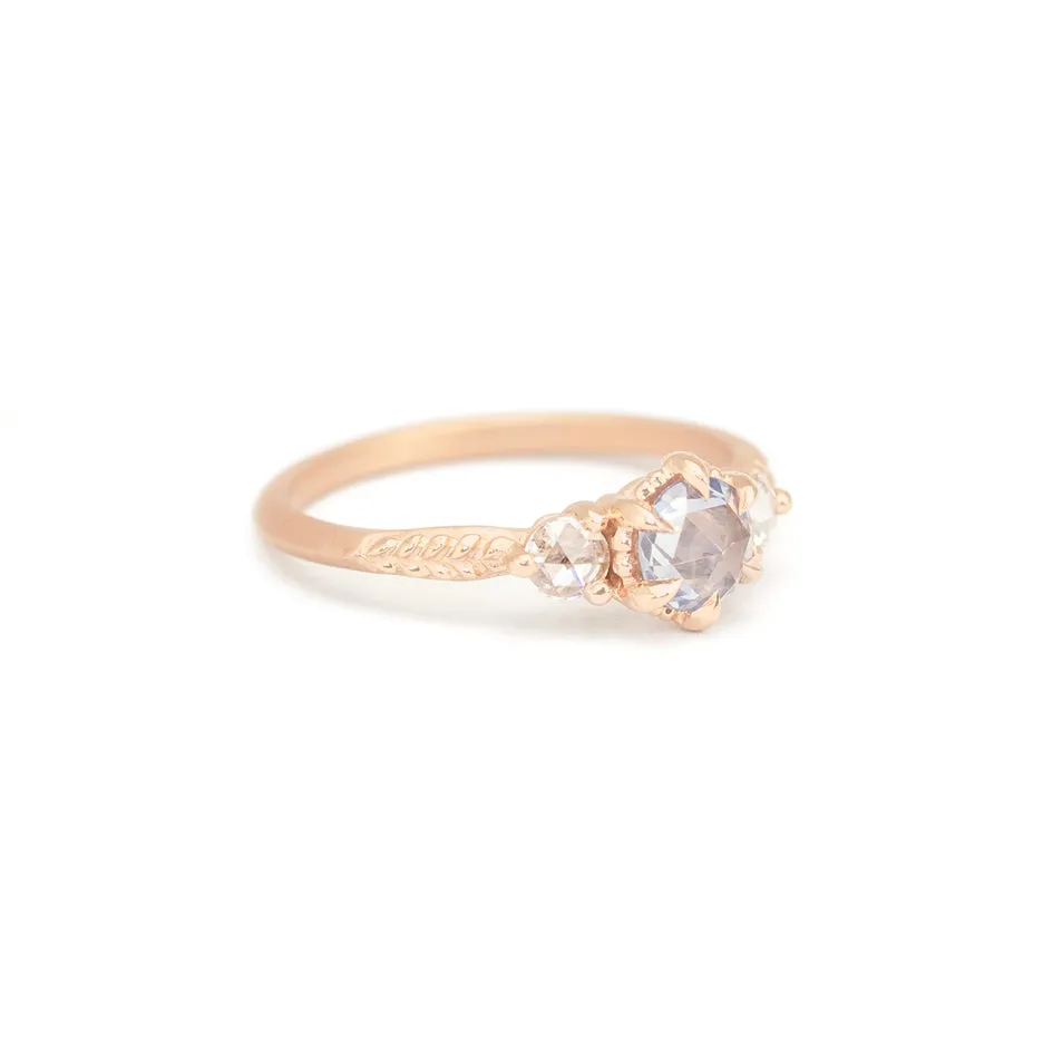 Evergreen 3-Stone Ring - Rose Gold Clear Blue Sapphire sold by Meghan Thorne Jewlery product image thumbnail 2