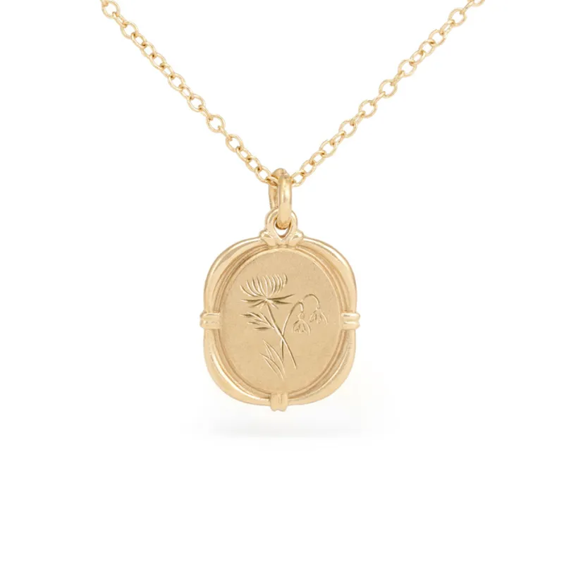 Custom Bouquet Birth Flower Pendant made by Meghan Thorne Jewlery