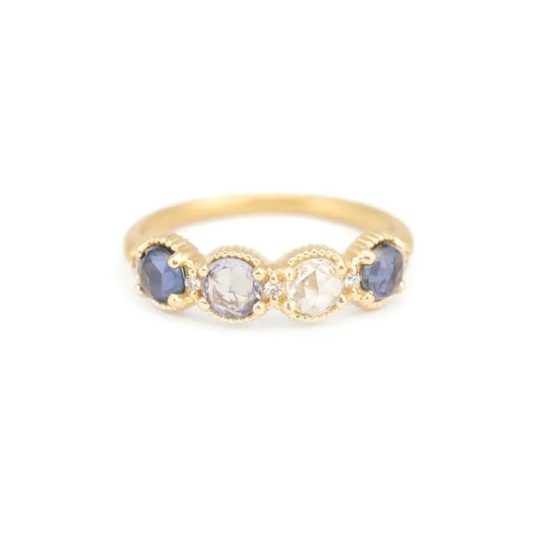 Ribbed Rose Cut Topper (LC8811)- Blue Sapphire and Diamond made by Meghan Thorne Jewlery