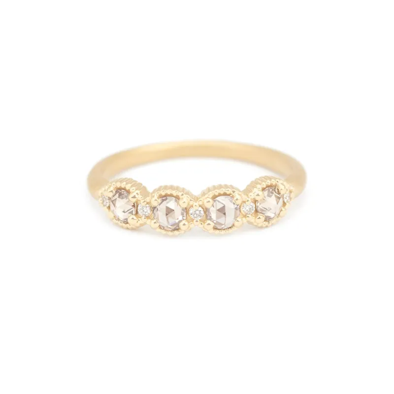 Ribbed Champagne Rose Cut Topper made by Meghan Thorne Jewlery