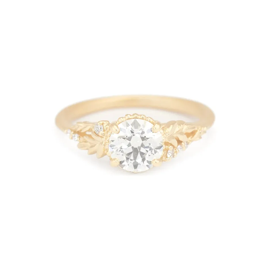 Wood Nymph Cathedral Ring (LC8659) - 1.09ct Old Euro Cut sold by Meghan Thorne Jewlery