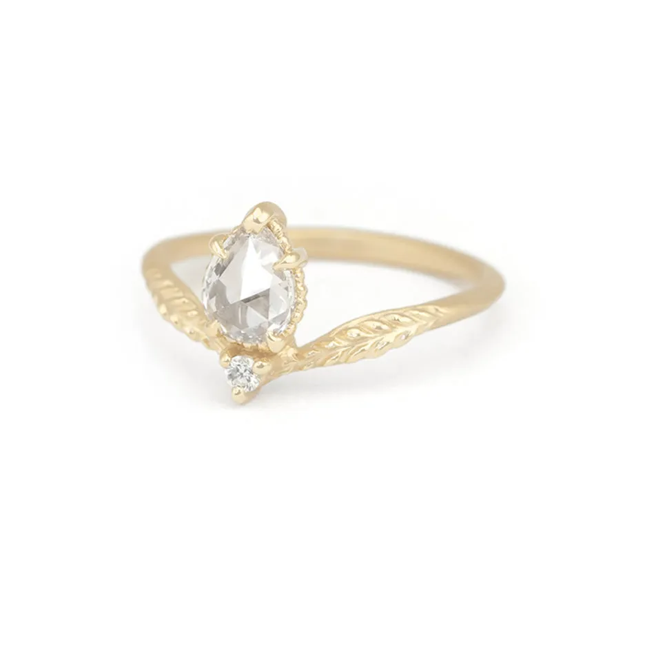 Evergreen Tulip Ring (LC8564) - Pear Rose Cut Diamond sold by Meghan Thorne Jewlery product image thumbnail 3