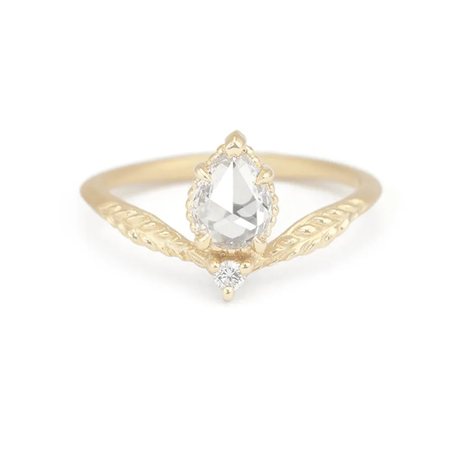 Evergreen Tulip Ring (LC8564) - Pear Rose Cut Diamond sold by Meghan Thorne Jewlery