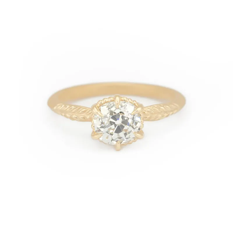 Evergreen Solitaire (MT8492) - 1.14ct Antique Old Mine Cut Diamond made by Meghan Thorne Jewlery