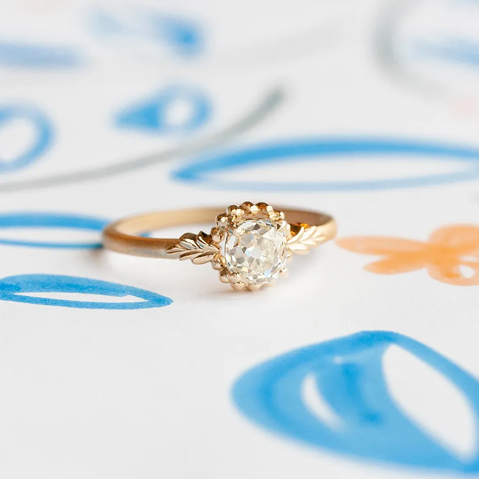 Wood Nymph Faye Solitaire Ring (MT6927)- 0.74 Antique Old Mine Cut Diamond sold by Meghan Thorne Jewlery product image thumbnail 3