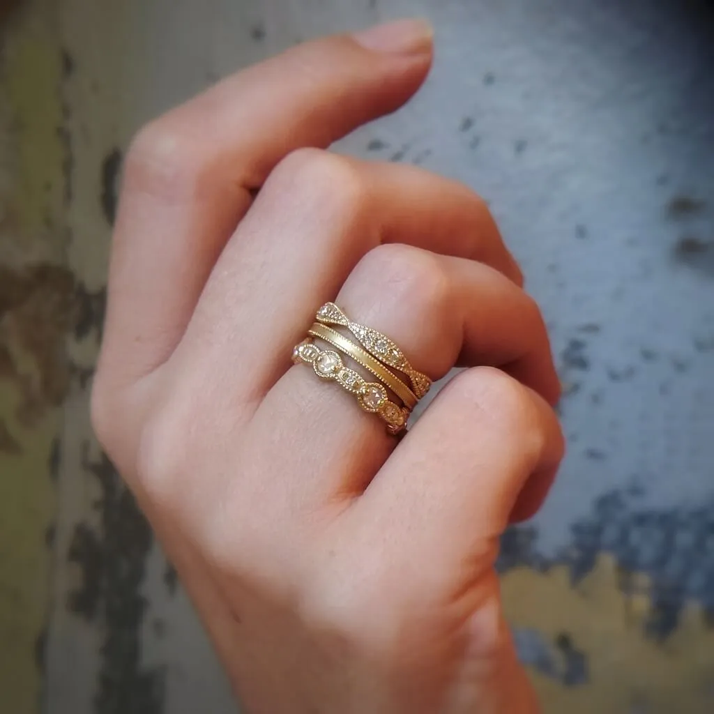 Ribbed Nestle Eternity Band - Yellow Gold sold by Meghan Thorne Jewlery product image thumbnail 3