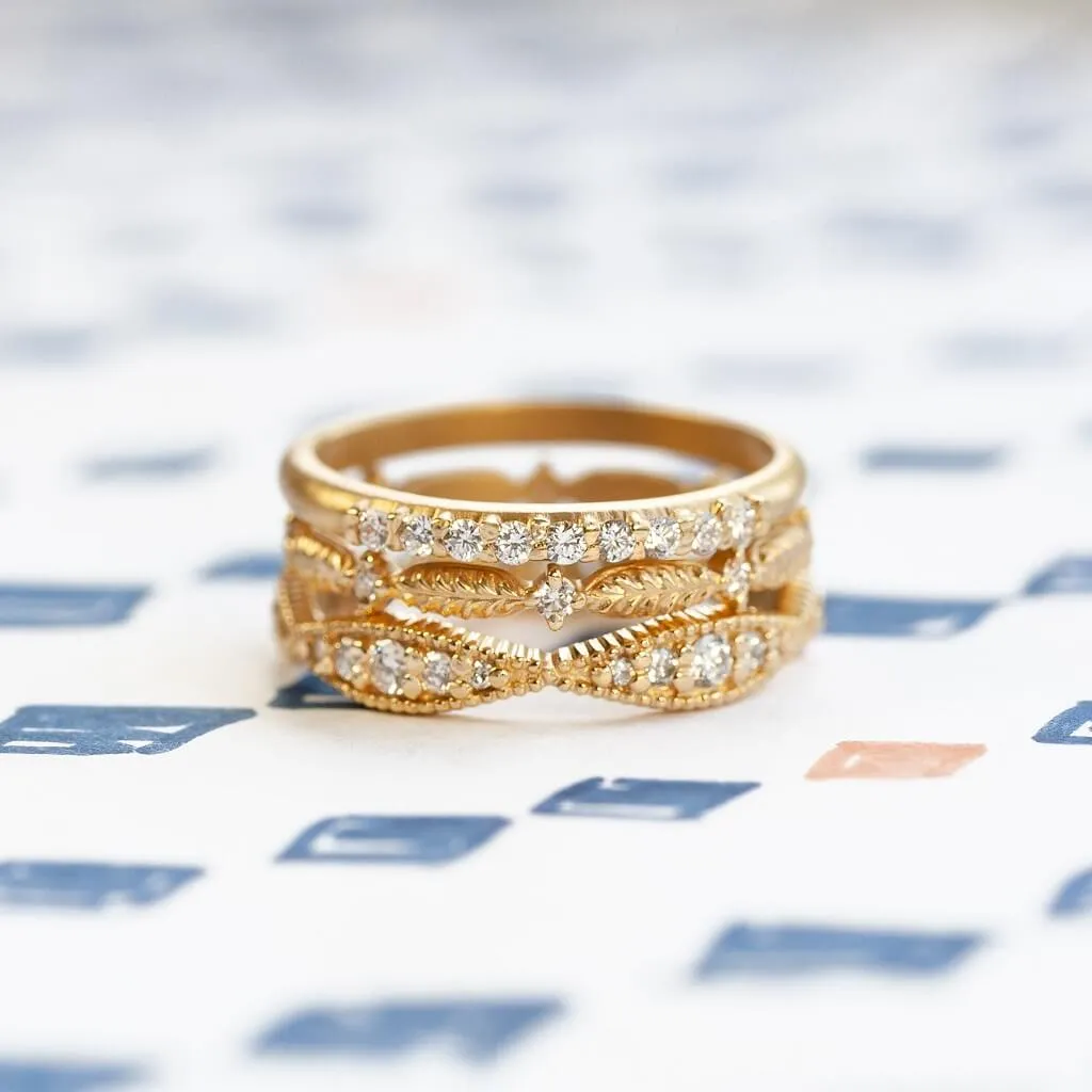 Ribbed Nestle Eternity Band - Yellow Gold sold by Meghan Thorne Jewlery product image thumbnail 2