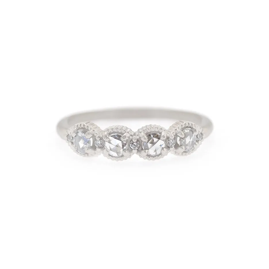 Ribbed Rose Cut Topper - White Gold sold by Meghan Thorne Jewlery