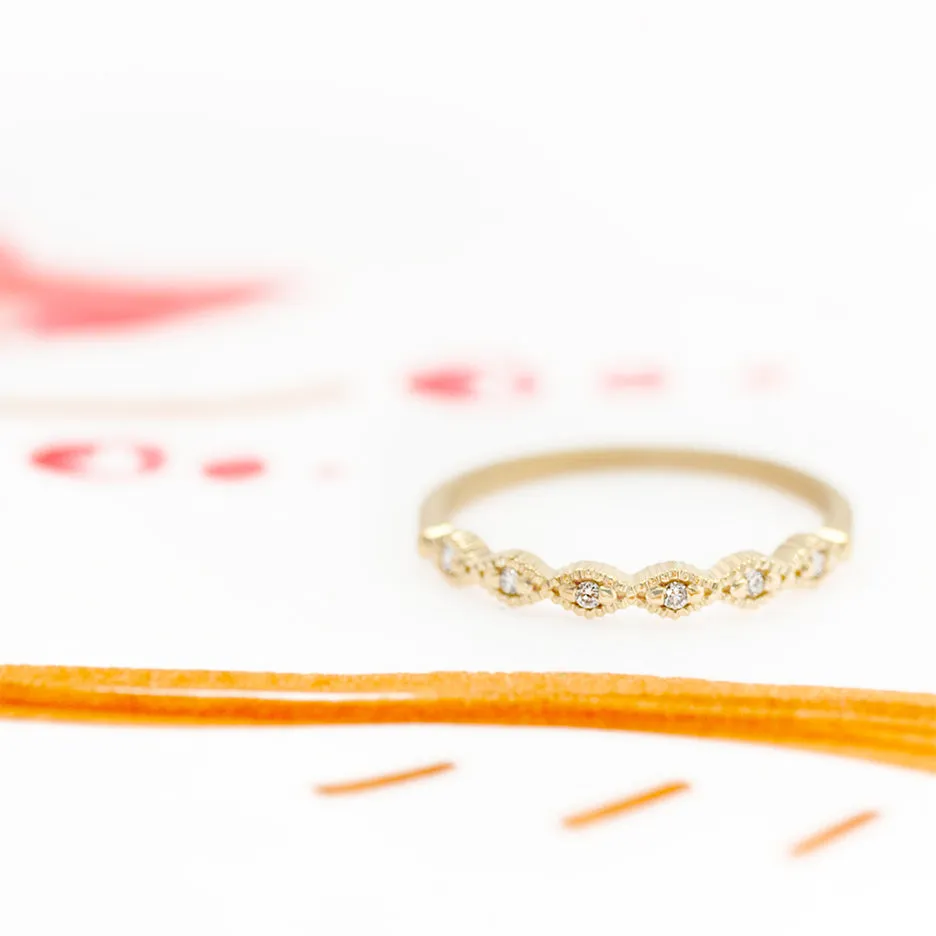 Ribbed Triangle Thin Topper - Yellow Gold sold by Meghan Thorne Jewlery product image thumbnail 3