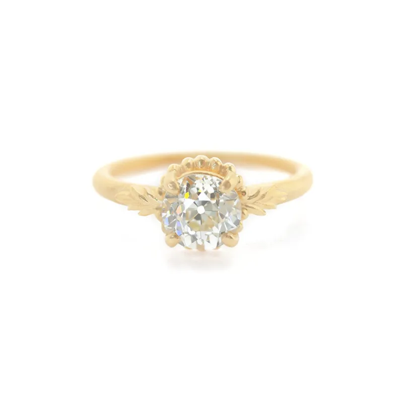 Wood Nymph Faye Solitaire Ring (LC7957) - 1.31ct Old European Cut Diamond made by Meghan Thorne Jewlery