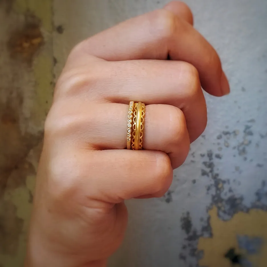 Tiny Bezel Band - Yellow Gold sold by Meghan Thorne Jewlery product image thumbnail 3