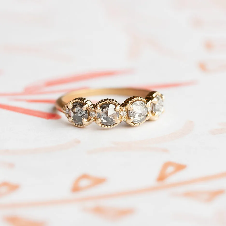 Ribbed Rose Cut Eclipse Topper - Salt & Pepper Diamonds sold by Meghan Thorne Jewlery product image thumbnail 2