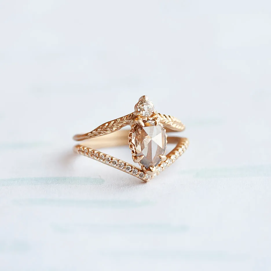 Pave Slender Deep V Guard - Yellow Gold sold by Meghan Thorne Jewlery product image thumbnail 4