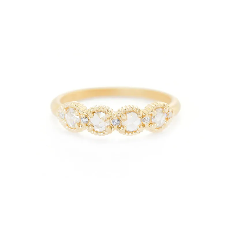 Ribbed Rose Cut Topper - Yellow Gold made by Meghan Thorne Jewlery
