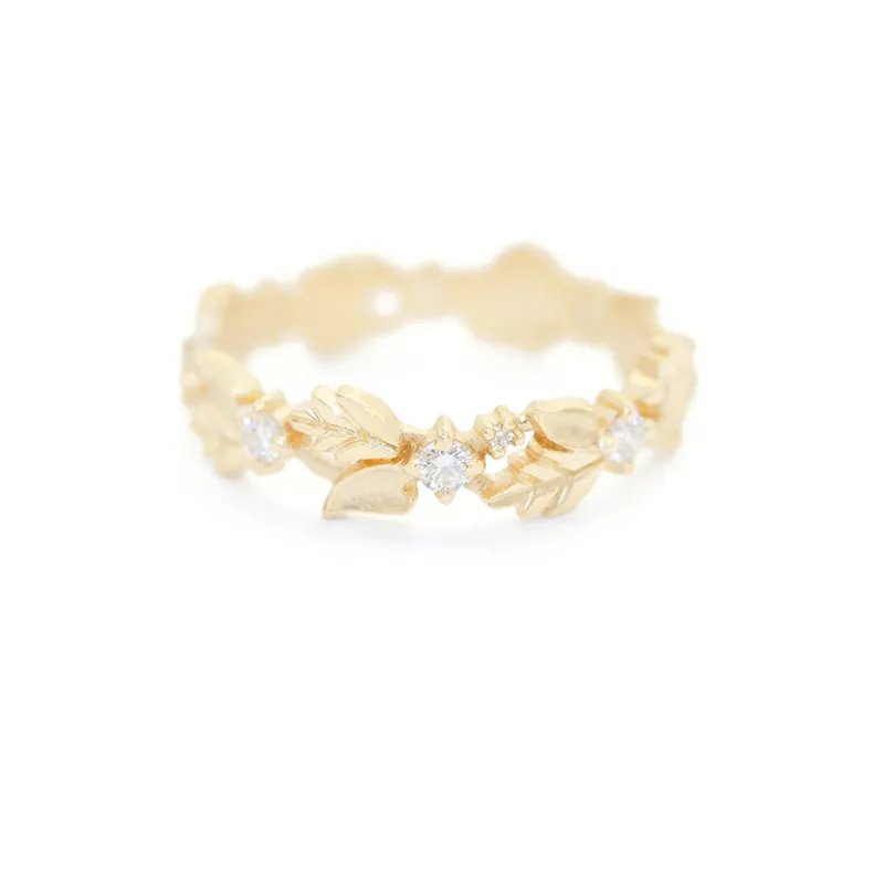 Wood Nymph Faye Wide Eternity Band - Yellow Gold made by Meghan Thorne Jewlery