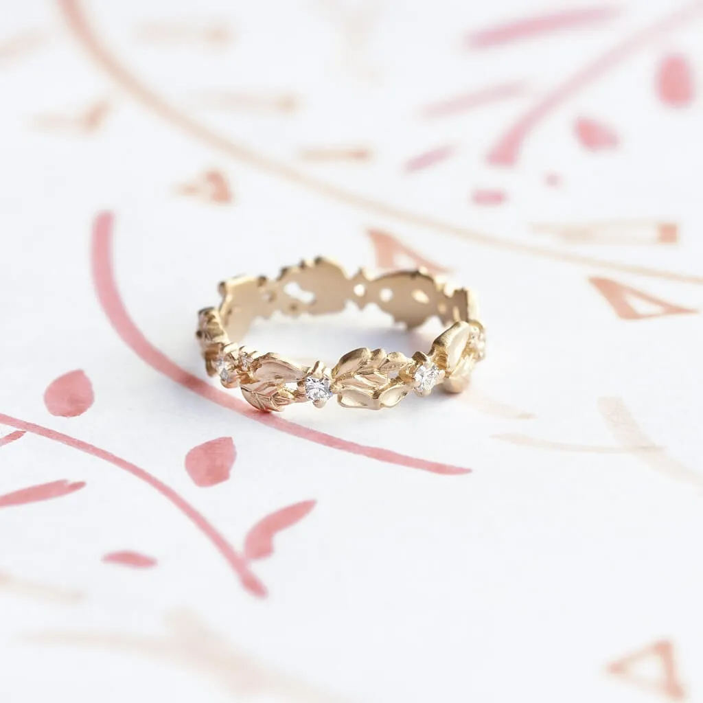Wood Nymph Faye Wide Eternity Band - Yellow Gold sold by Meghan Thorne Jewlery product image thumbnail 4