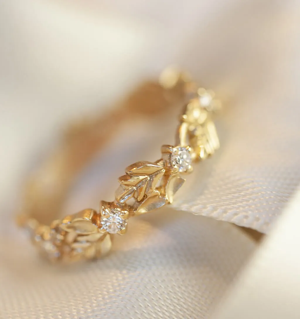 Wood Nymph Faye Wide Eternity Band - Yellow Gold sold by Meghan Thorne Jewlery product image thumbnail 2