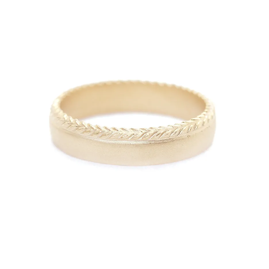 Mens Evergreen Medium Band - Yellow Gold sold by Meghan Thorne Jewlery