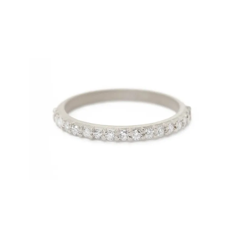 Pave Medium Band - White Gold made by Meghan Thorne Jewlery