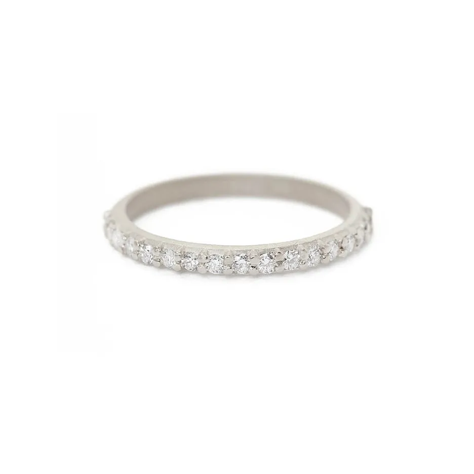 Pave Medium Band - White Gold sold by Meghan Thorne Jewlery