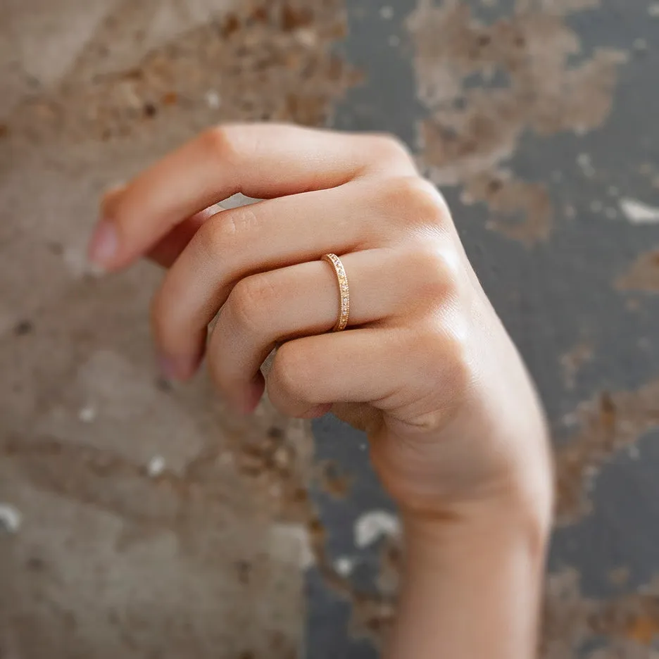Ribbed Tiny Eternity Band - Yellow Gold sold by Meghan Thorne Jewlery product image thumbnail 2