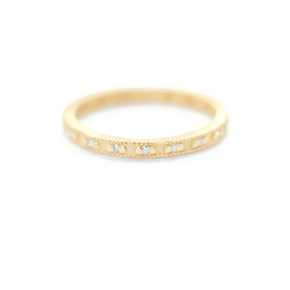 Ribbed Tiny Eternity Band - Yellow Gold sold by Meghan Thorne Jewlery