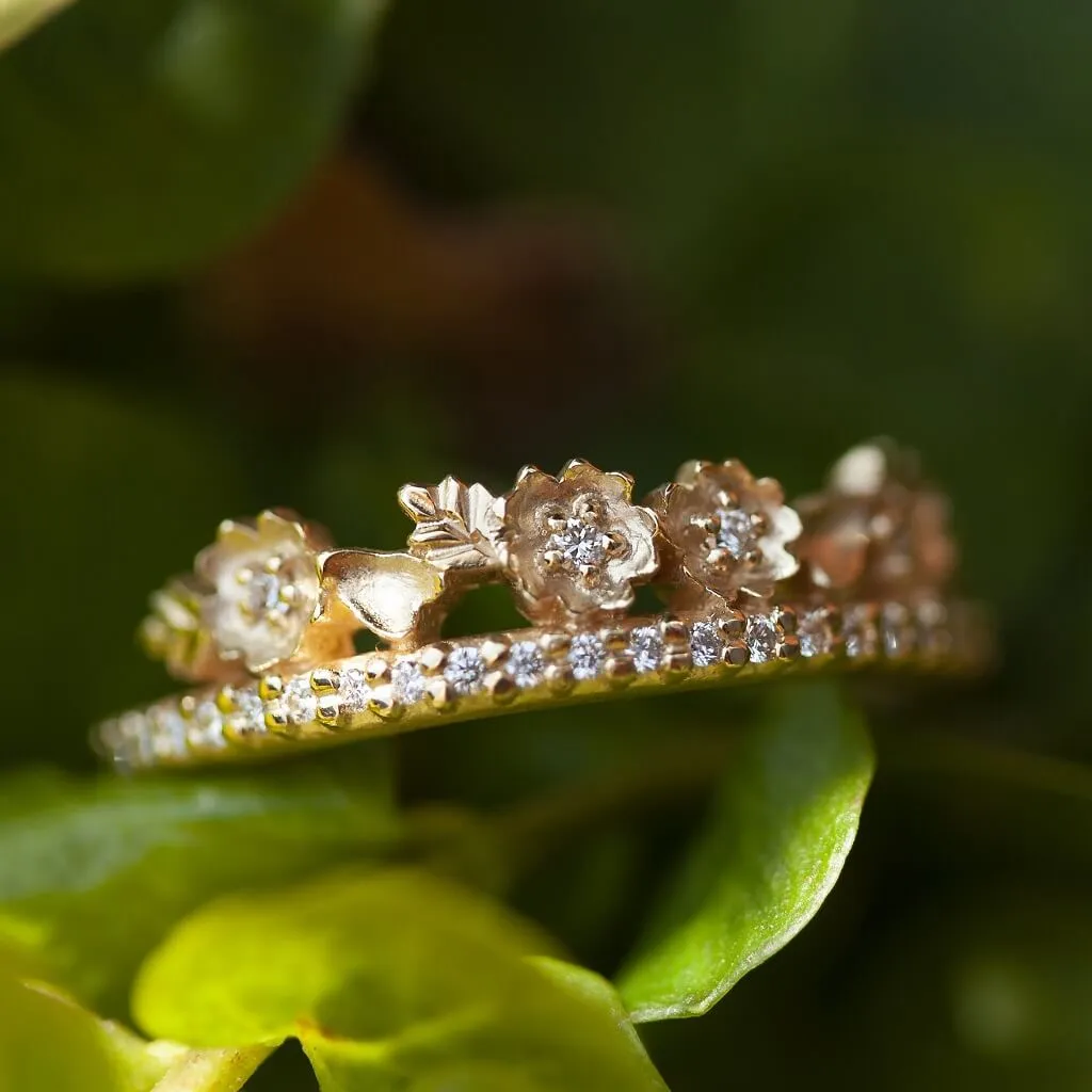 Pave Slender Band with Floral Tiara sold by Meghan Thorne Jewlery product image thumbnail 5
