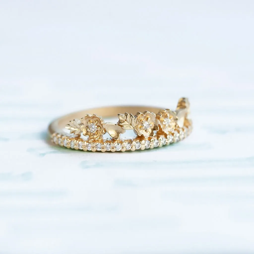 Pave Slender Band with Floral Tiara sold by Meghan Thorne Jewlery product image thumbnail 3