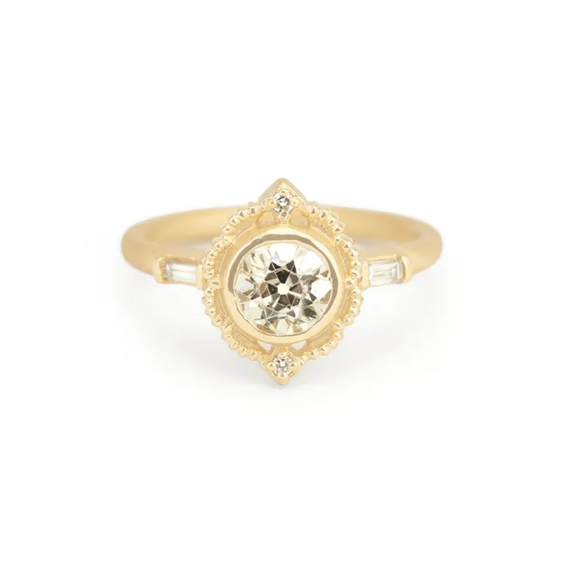 Venise Frame Ring (LC9114) - .9ct antique Old Euro made by Meghan Thorne Jewlery
