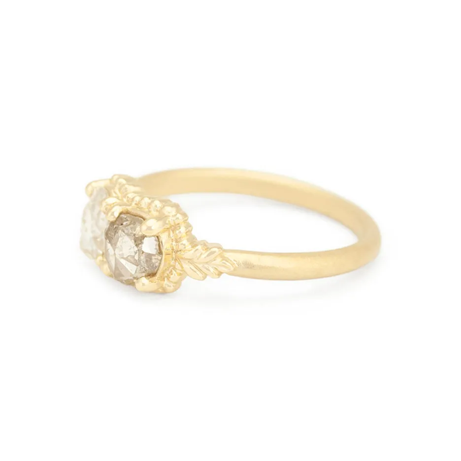 Wood Nymph Duet Ring (LC9125) - Rose Cut Oval Diamond & Rose Cut Antique Rustic Diamond sold by Meghan Thorne Jewlery product image thumbnail 3